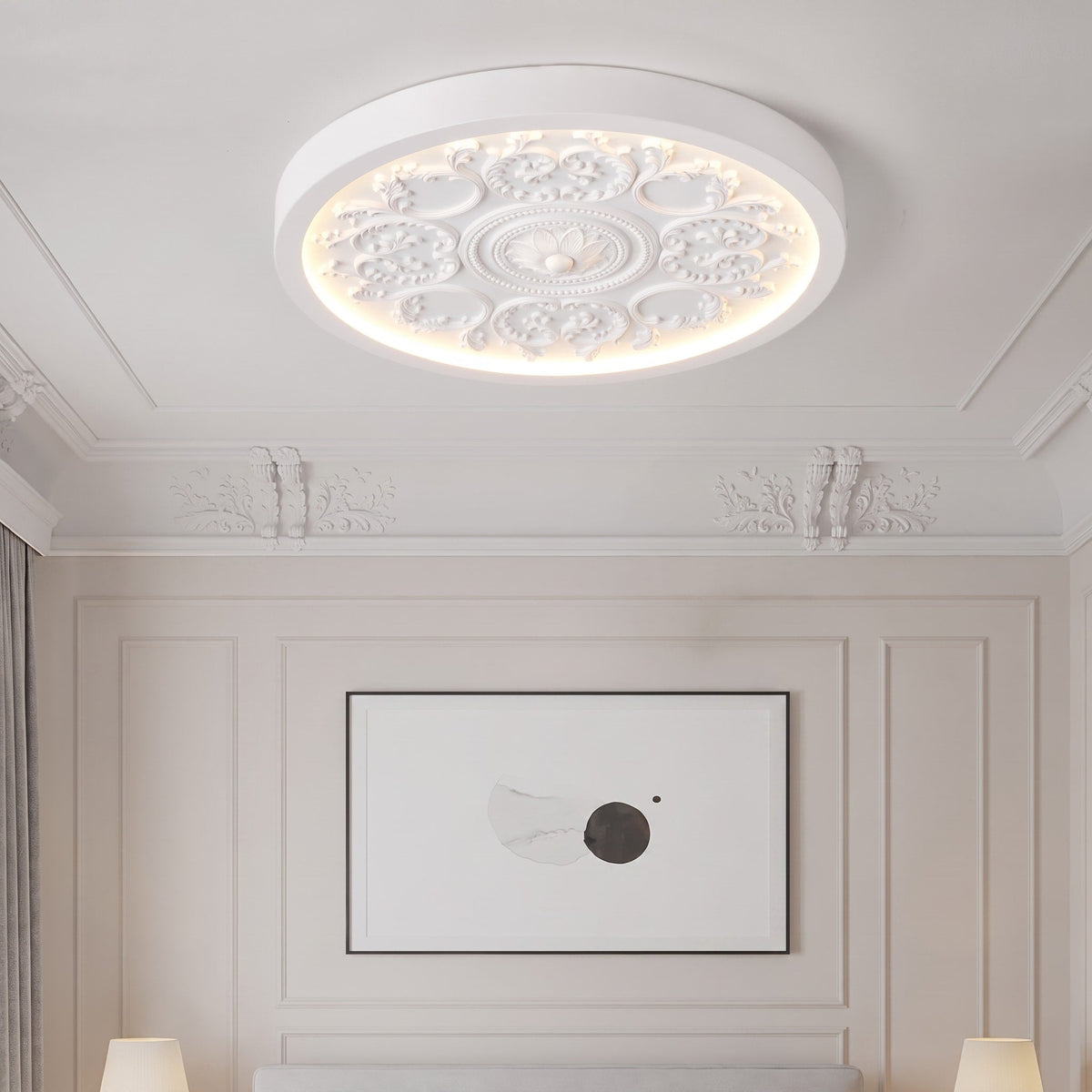 LED Deckenleuchte mit Blumenrelief im Barockstil - Ceiling Light Fixtures - Voldeva