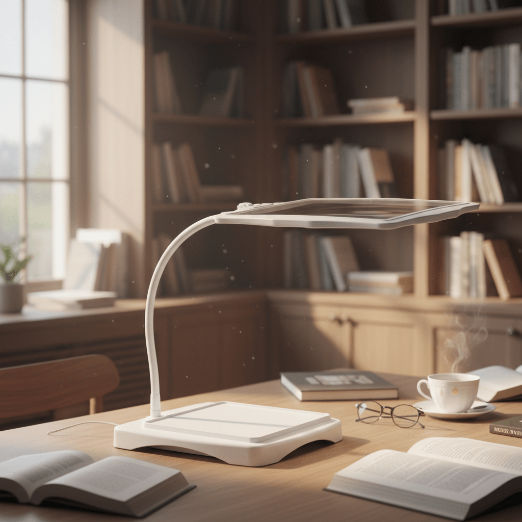 LED Leselupe mit Standfuß für präzises Lesen und Arbeiten - Tischlampe - Voldeva