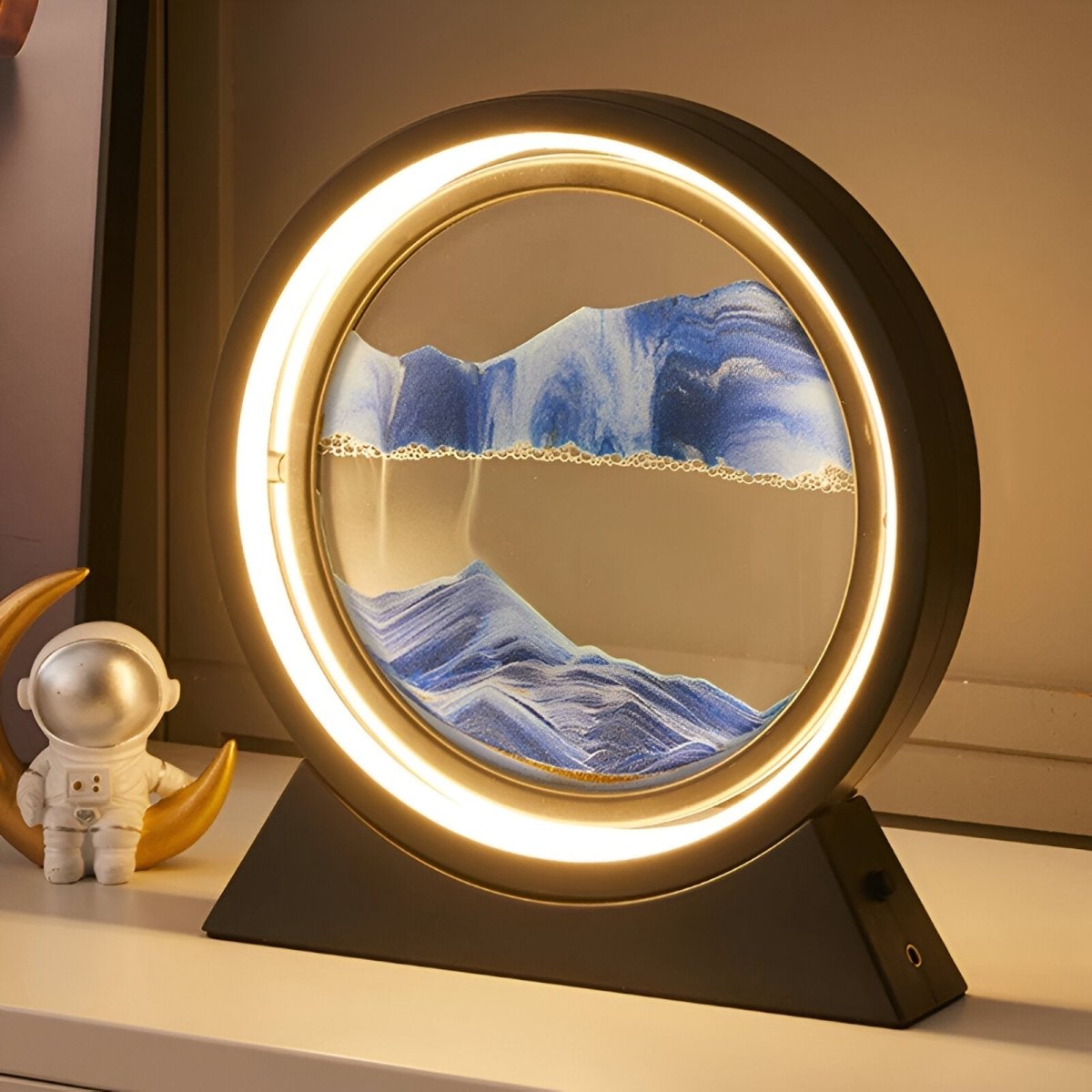 LED Schreibtischlampe Glas Farbwechsel mit bewegtem Sand modern - Table Lamp - Voldeva