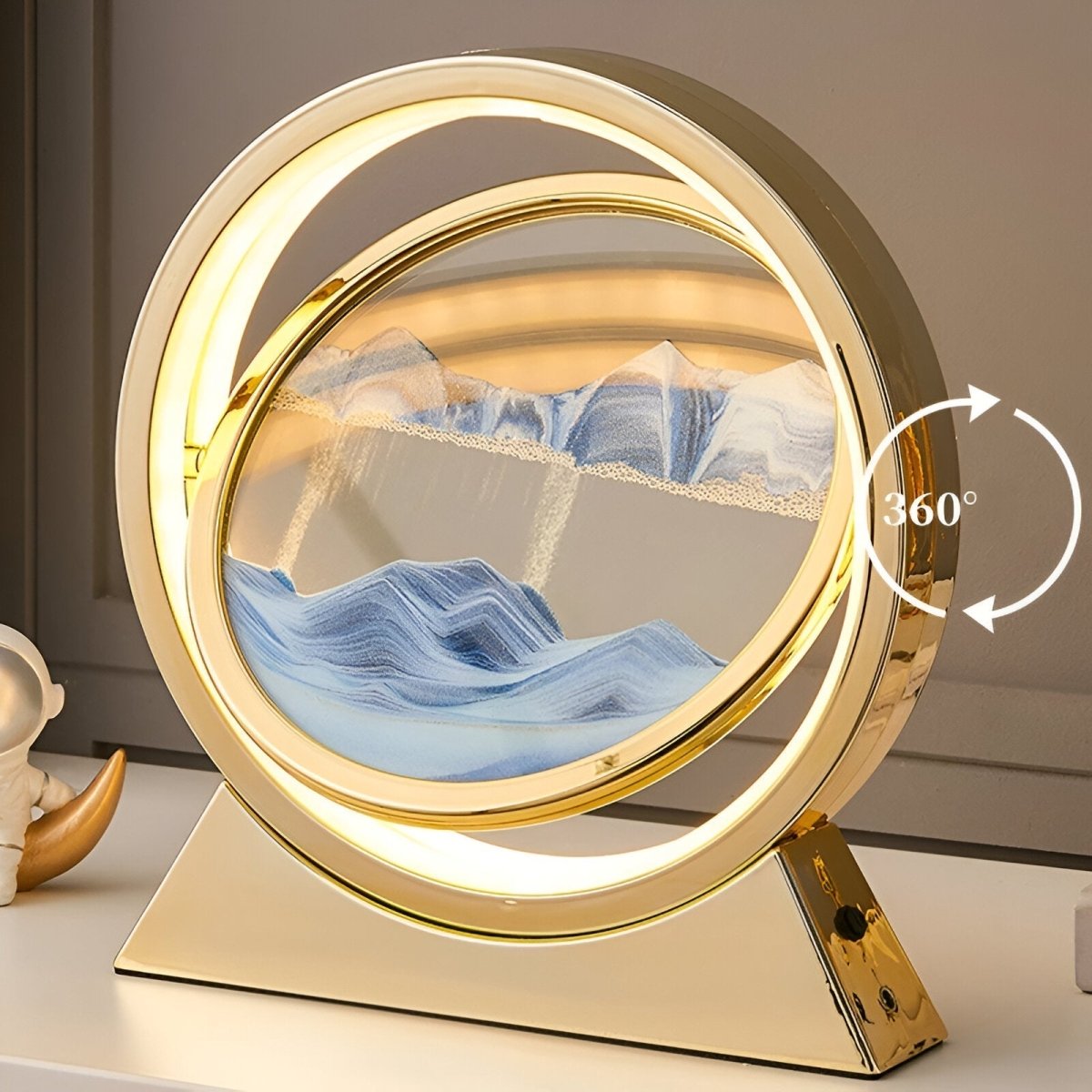 LED Schreibtischlampe Glas Farbwechsel mit bewegtem Sand modern - Table Lamp - Voldeva