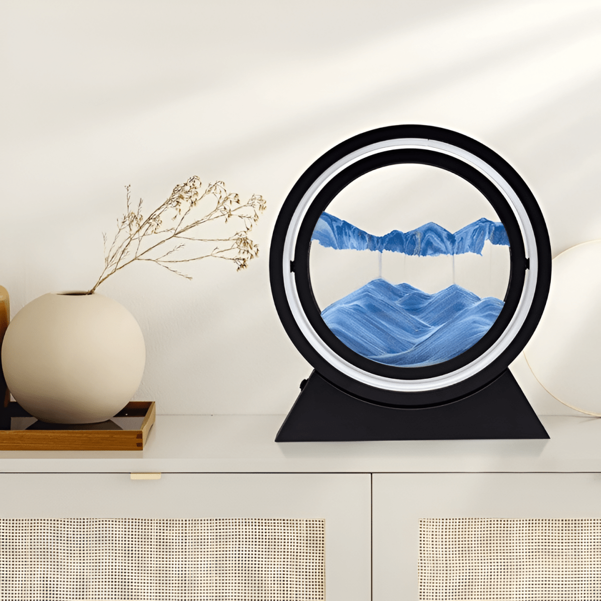 LED Schreibtischlampe Glas Farbwechsel mit bewegtem Sand modern - Table Lamp - Voldeva