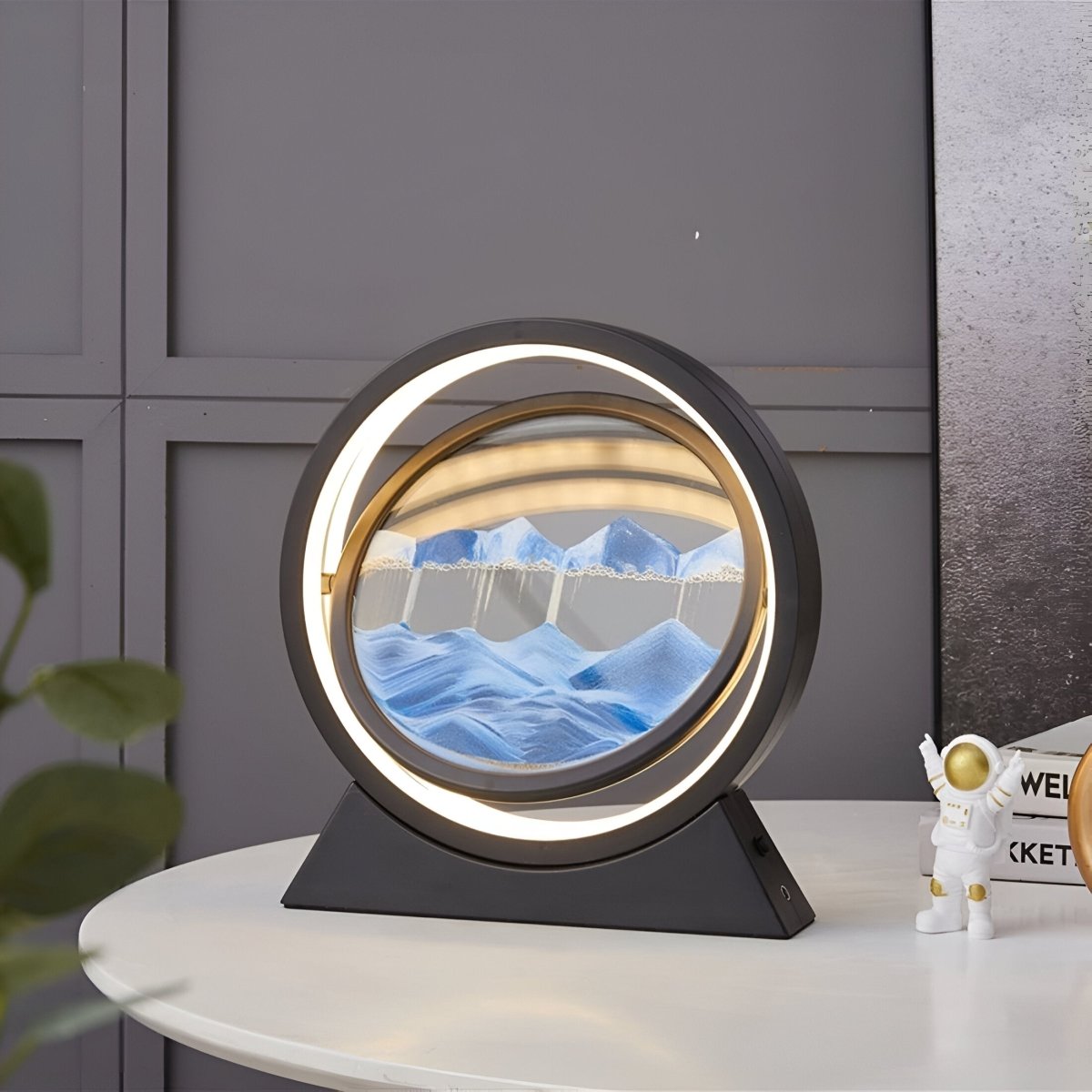 LED Schreibtischlampe Glas Farbwechsel mit bewegtem Sand modern - Table Lamp - Voldeva