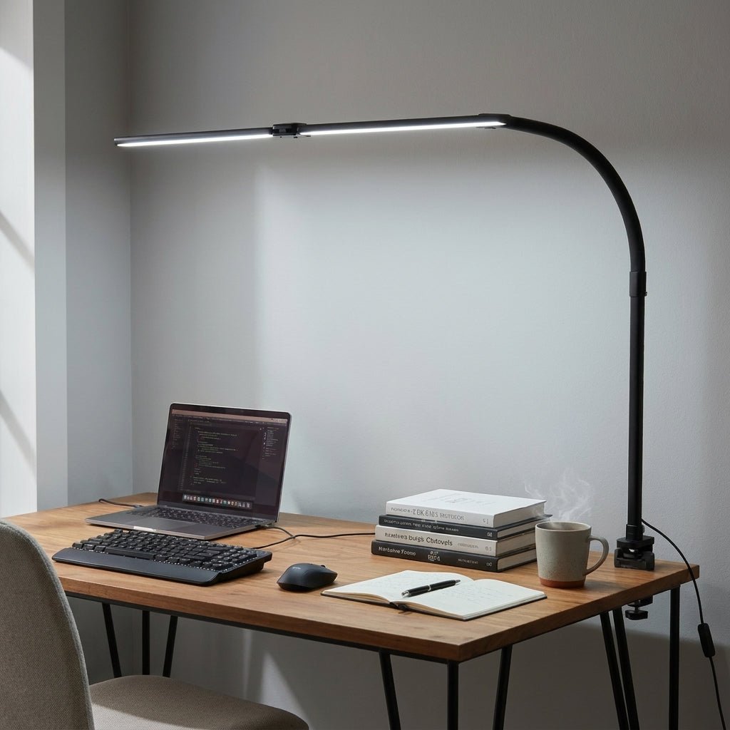 LED Schreibtischlampe mit flexiblem Schwanenhals und Klemmhalterung - Desk Lamps - Voldeva