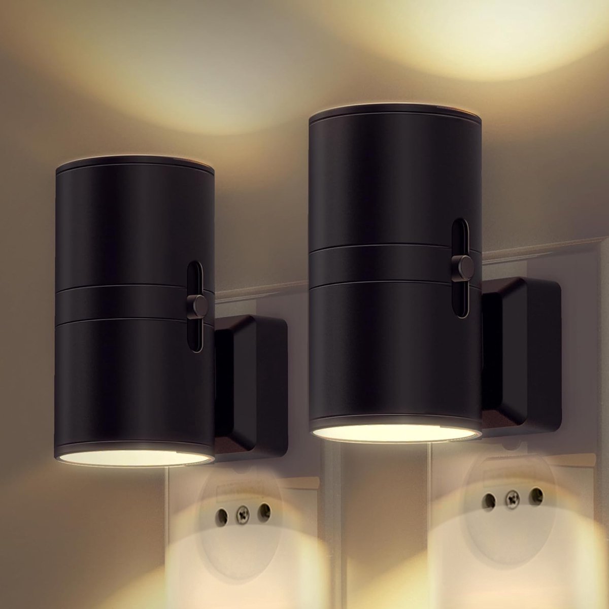 LED Steckdosenleuchte mit Auf- und Abwärtslicht Zylinderform - Wall Light Fixtures - Voldeva