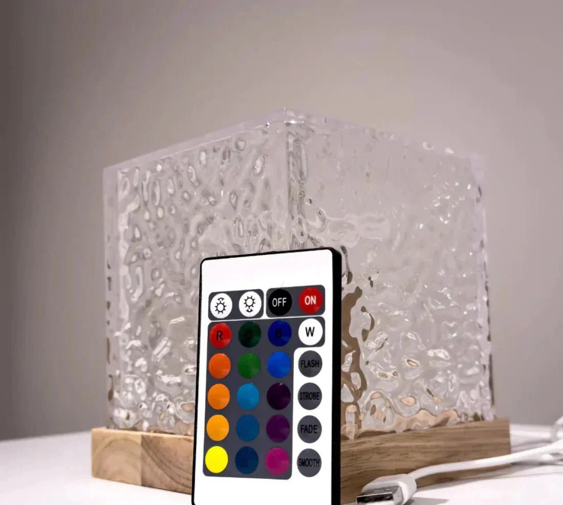 LED Stimmungslicht Farbwechsel 16 Farben Dekoleuchte dimmbar Glas - Optik - Table Lamp - Voldeva
