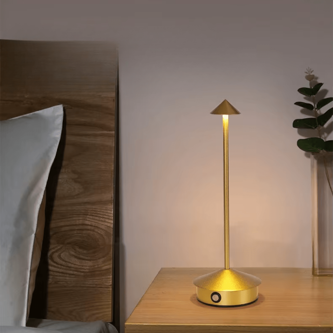 LED Tischlampe für Schreibtisch und Nachttisch - Tischlampe - Gold - Voldeva