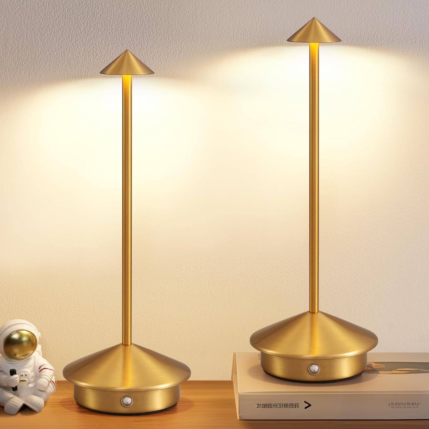 LED Tischlampe für Schreibtisch und Nachttisch - Tischlampe - Braun - Voldeva