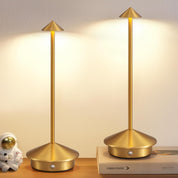 LED Tischlampe für Schreibtisch und Nachttisch - Tischlampe - Braun - Voldeva
