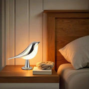LED Tischleuchte im modernen Vogel Design - Tischlampen - Silber - Voldeva