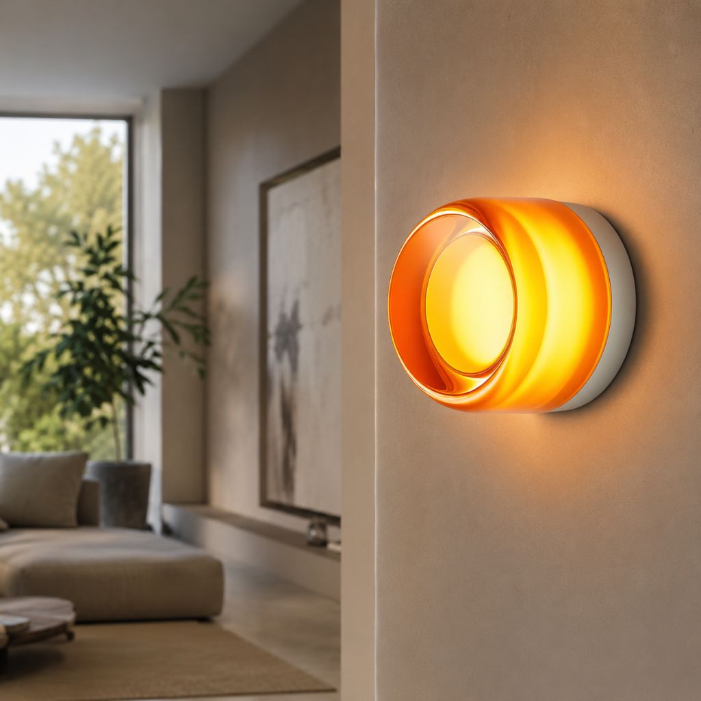 LED Wandleuchte mit Acrylschirm in Jelly-Optik - Wall Light Fixtures - Bernstein - Voldeva