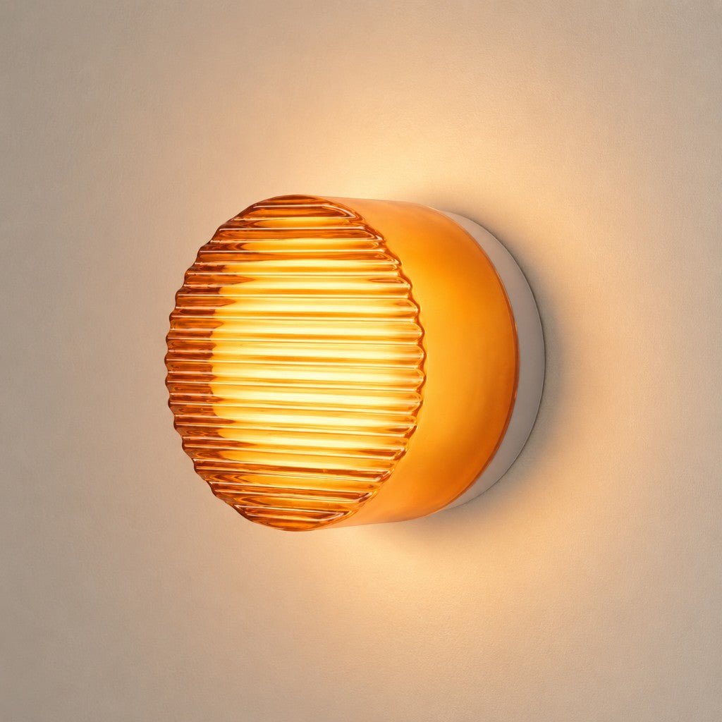 LED Wandleuchte mit Acrylschirm in Jelly-Optik - Wall Light Fixtures - Bernstein - Voldeva