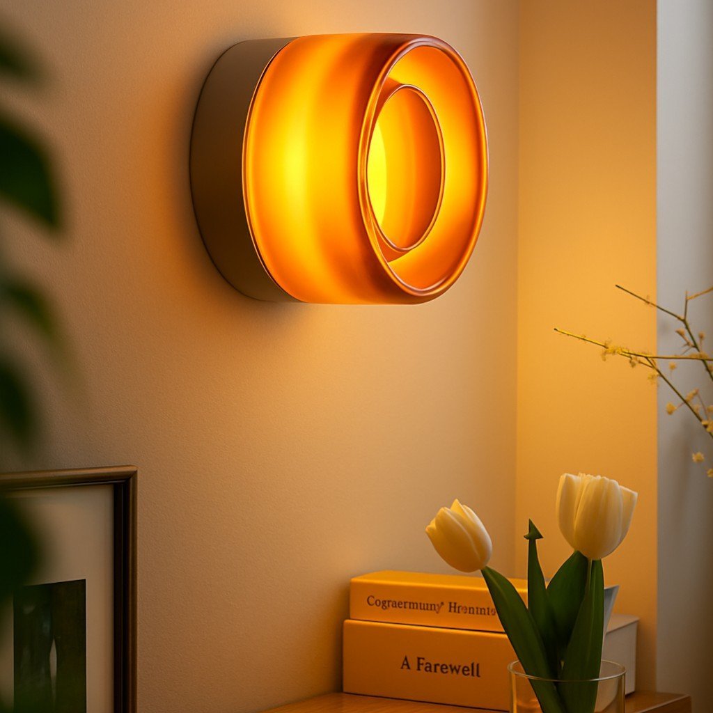 LED Wandleuchte mit Acrylschirm in Jelly-Optik - Wall Light Fixtures - Bernstein - Voldeva