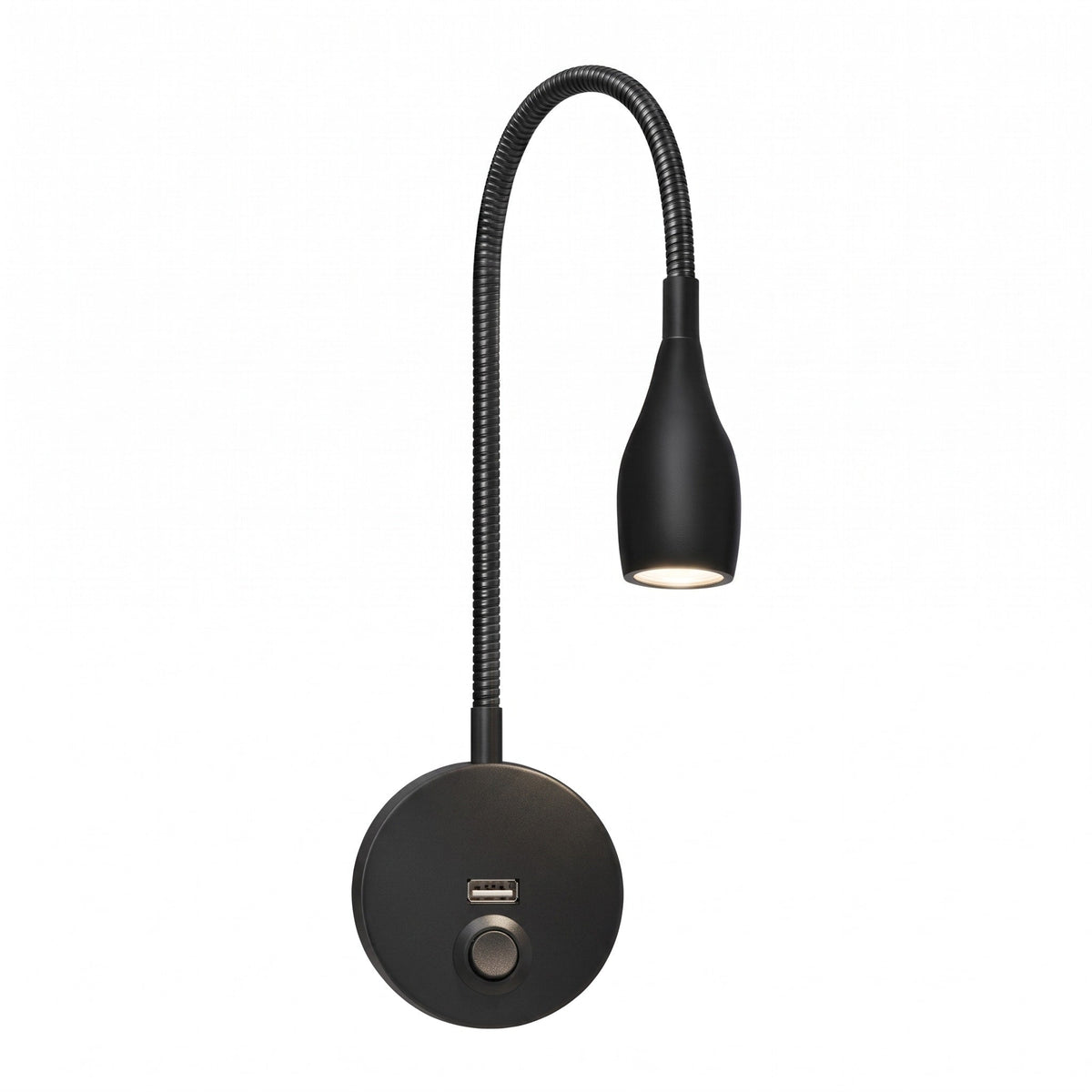 LED Wandleuchte mit Schwanenhals und USB Anschluss - Wall Light Fixtures - Warmes Licht - Voldeva