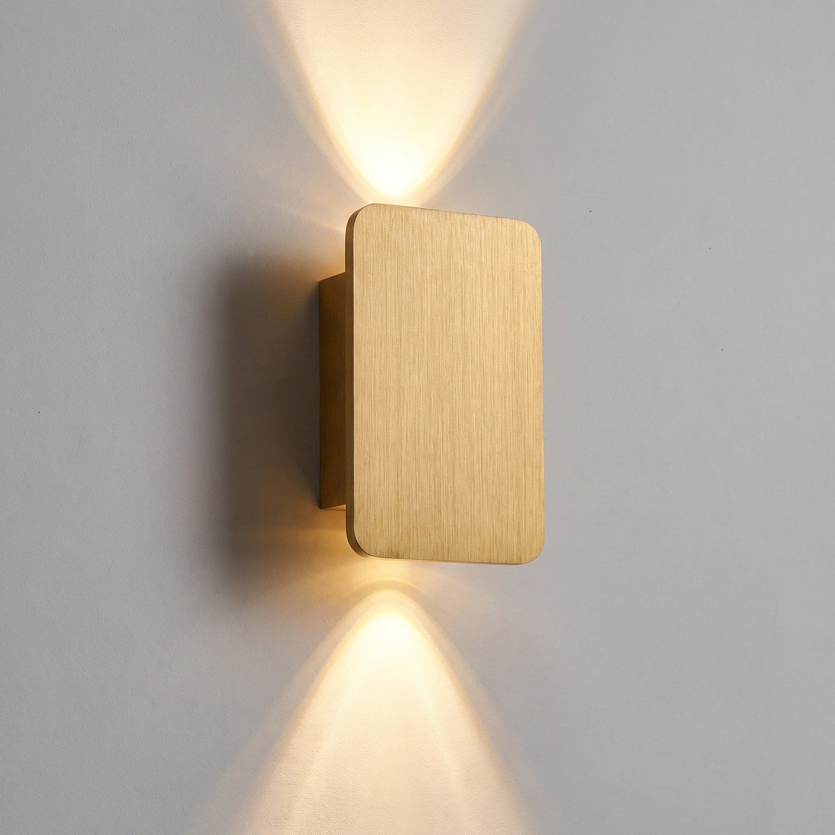 LED Wandleuchte Rechteckig Auf und Ab Lichteffekt - Wall Light Fixtures - Gold - Voldeva