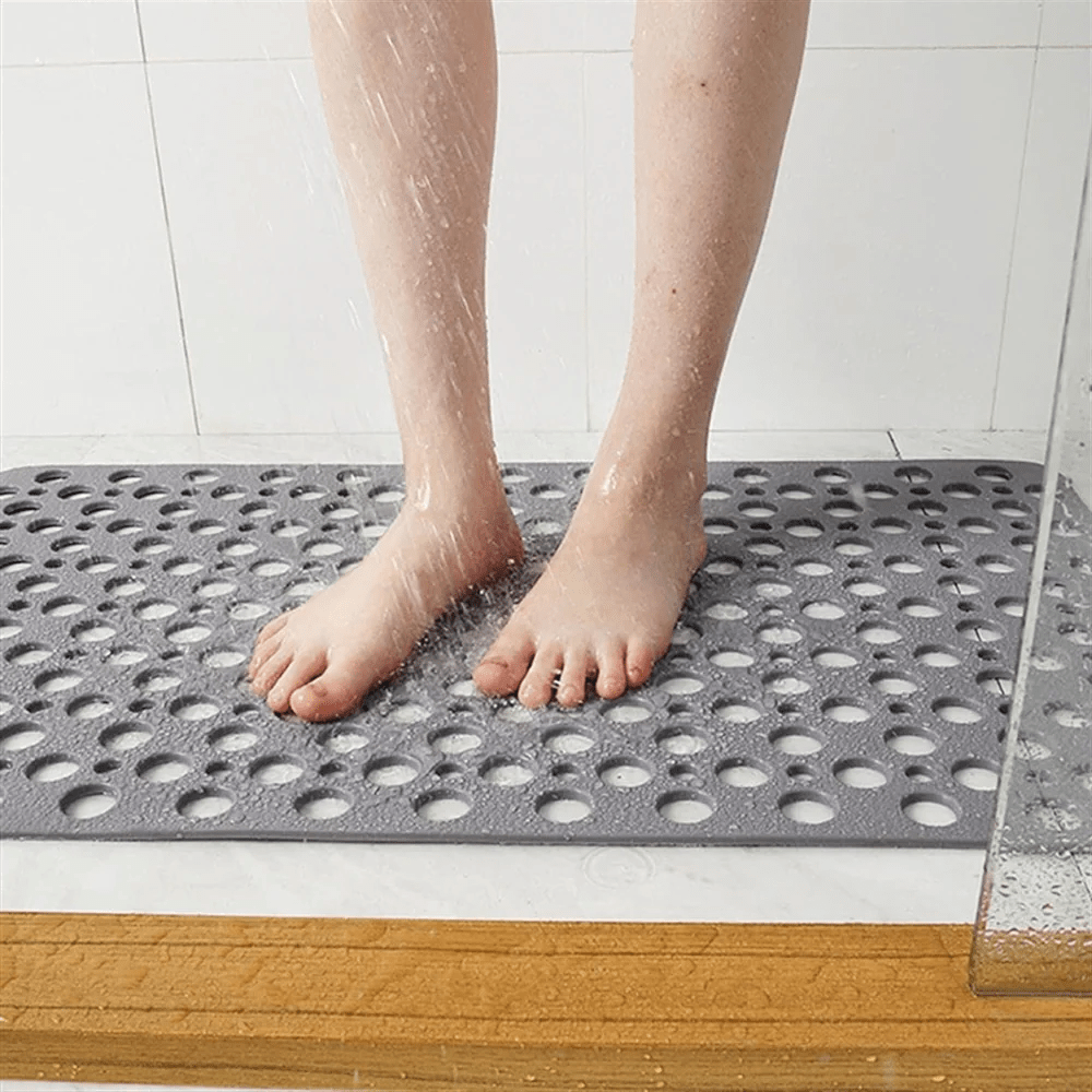Leon – Herren Duschmatte Rutschfest & Antibakteriell - Badematten - Grau - Voldeva