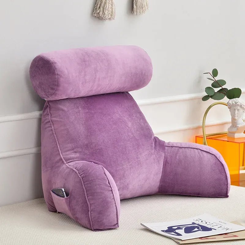 Lesekissen Mit Rückenlehne Und Armstütze Für Bett Und Sofa - Kissen - Lila - Voldeva