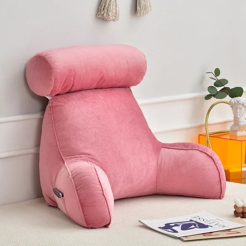 Lesekissen Mit Rückenlehne Und Armstütze Für Bett Und Sofa - Kissen - Rosa - Voldeva