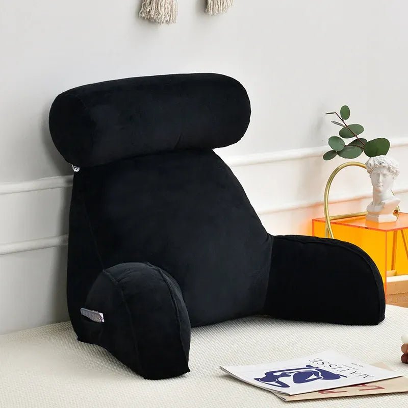 Lesekissen Mit Rückenlehne Und Armstütze Für Bett Und Sofa - Kissen - Schwarz - Voldeva