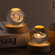 Leuchtende 3D Kristallkugel Tischlampe Galaxie Motiv - Tischlampe - Teddybär - Voldeva
