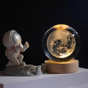 Leuchtende 3D Kristallkugel Tischlampe Galaxie Motiv - Tischlampe - Mond - Voldeva