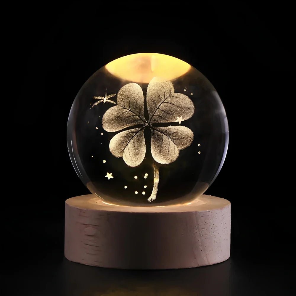 Leuchtende 3D Kristallkugel Tischlampe Galaxie Motiv - Tischlampe - Glücksbringer - Voldeva