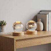 Leuchtende 3D Kristallkugel Tischlampe Galaxie Motiv - Tischlampe - Teddybär - Voldeva