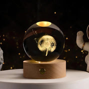 Leuchtende 3D Kristallkugel Tischlampe Galaxie Motiv - Tischlampe - Löwenzahn - Voldeva