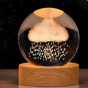 Leuchtende 3D Kristallkugel Tischlampe Galaxie Motiv - Tischlampe - Regenwolke - Voldeva