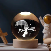 Leuchtende 3D Kristallkugel Tischlampe Galaxie Motiv - Tischlampe - Regenschirm - Voldeva