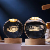 Leuchtende 3D Kristallkugel Tischlampe Galaxie Motiv - Tischlampe - Teddybär - Voldeva