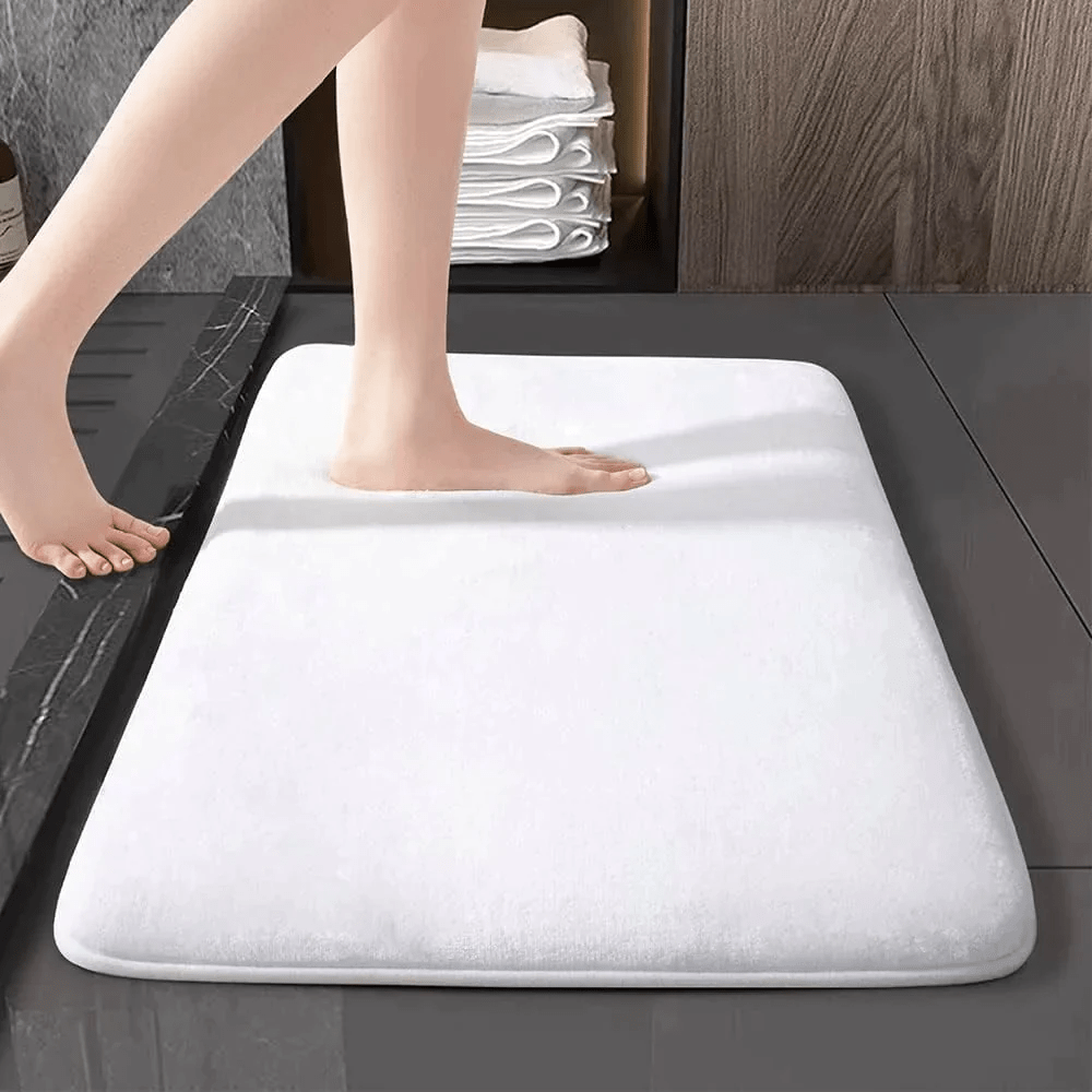 Luna - Badematte aus Bio - Baumwolle, saugfähig - Badematte - Weiß - Voldeva