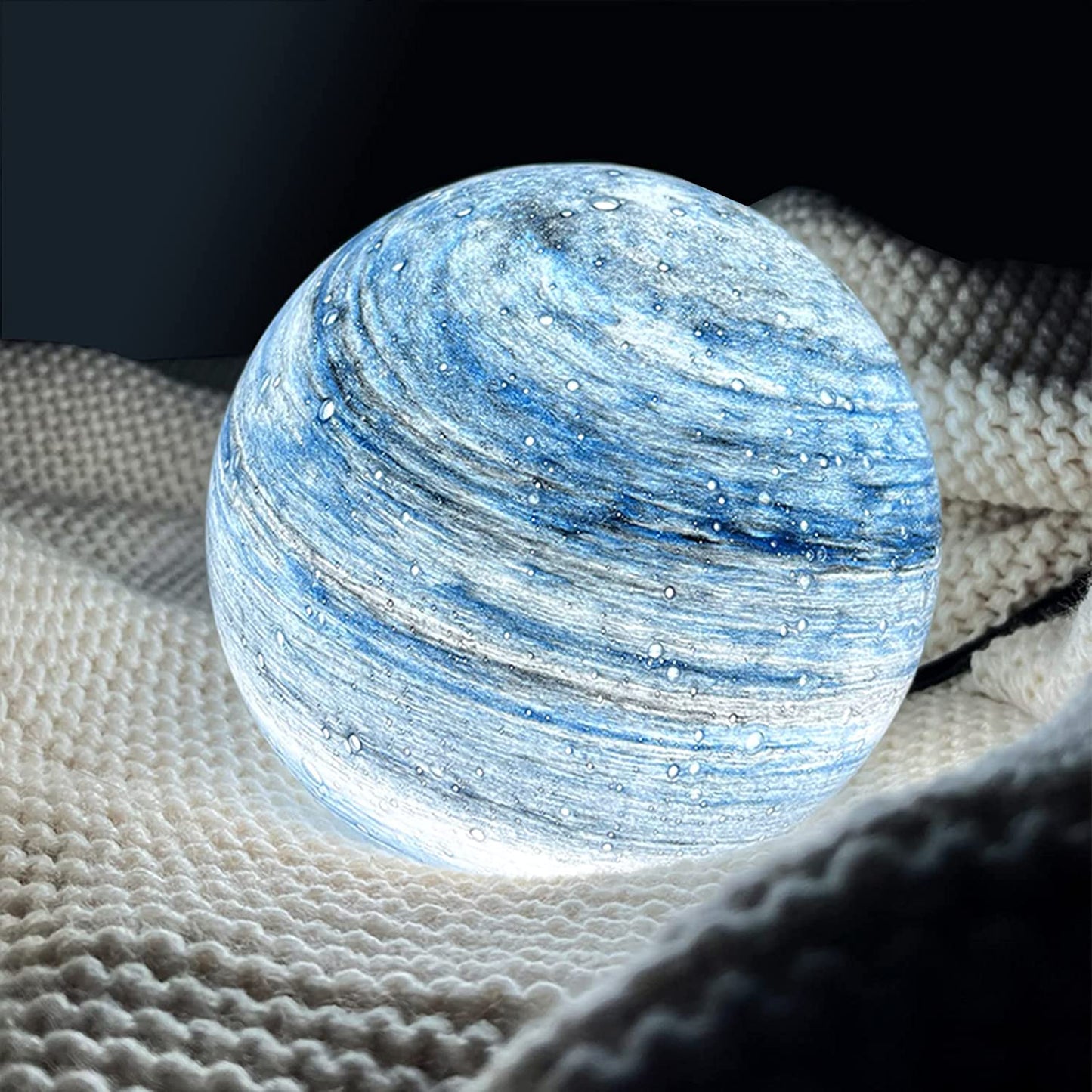 LunaCrystal – Elegante Glas - Moonlampe mit bezaubernden kosmischen Details für stimmungsvolle Räume - Table Lamp - Voldeva