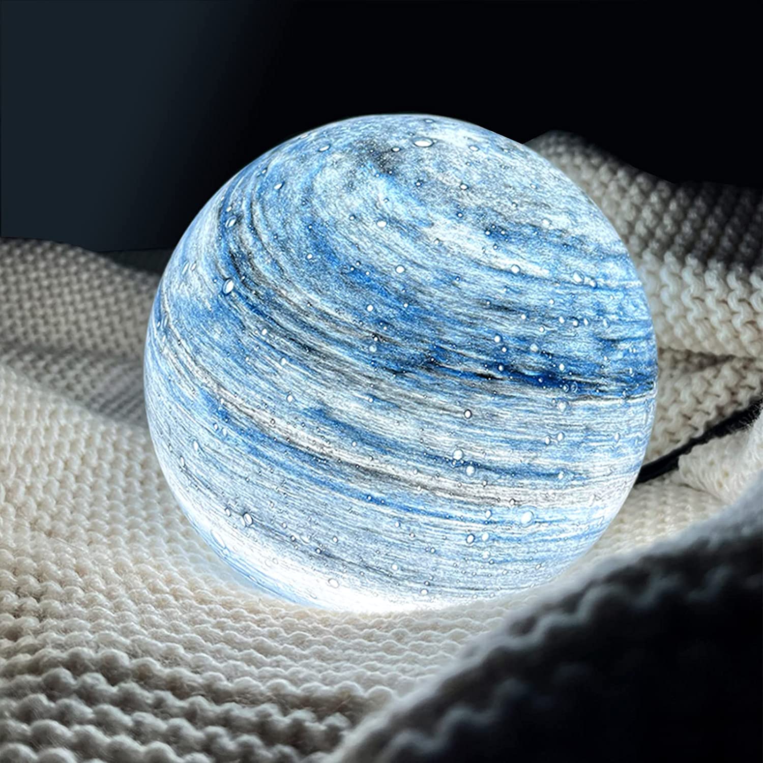 LunaCrystal – Elegante Glas - Moonlampe mit bezaubernden kosmischen Details für stimmungsvolle Räume - Table Lamp - Voldeva