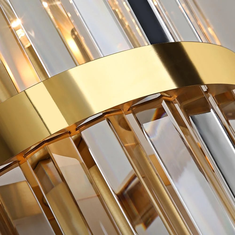 Luxuriöse Kristall - Wandleuchte mit Metallrahmen - Wandleuchte - Gold - Voldeva