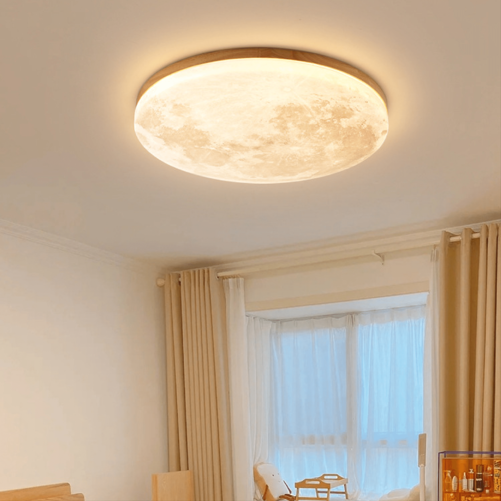 Maan - Deckenlampe – Modernes dimmbares LED - Design - Deckenleuchten - Gelb - Voldeva