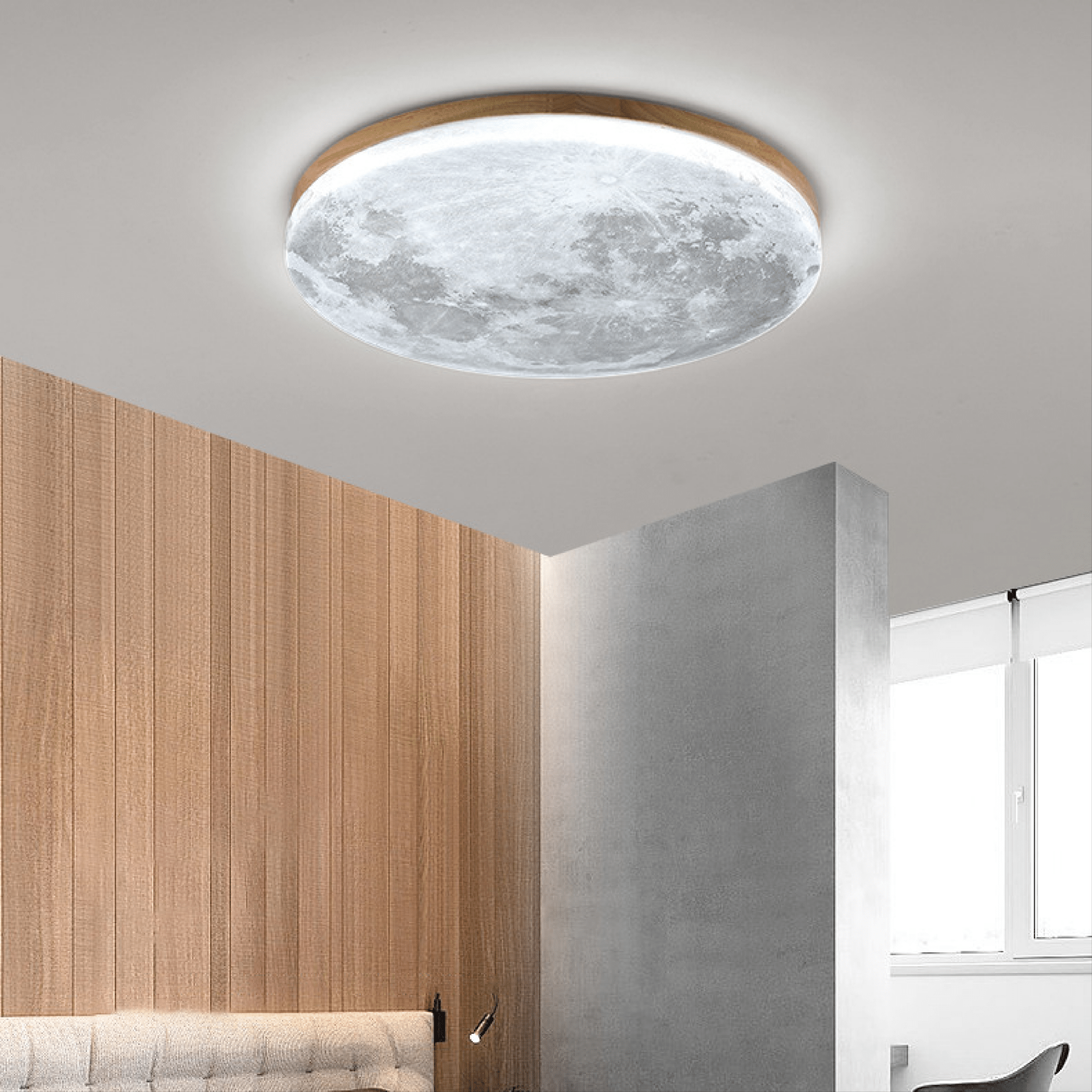 Maan - Deckenlampe – Modernes dimmbares LED - Design - Deckenleuchten - Weiß - Voldeva