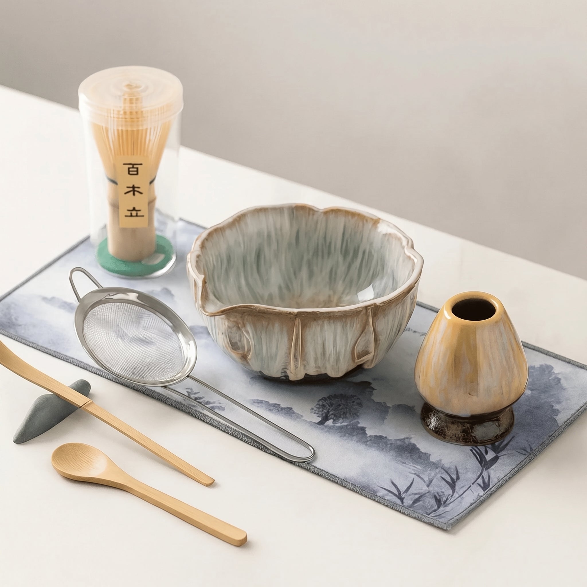 Matcha - Set mit Schale und Zubehör - Teeset - Beige - Voldeva