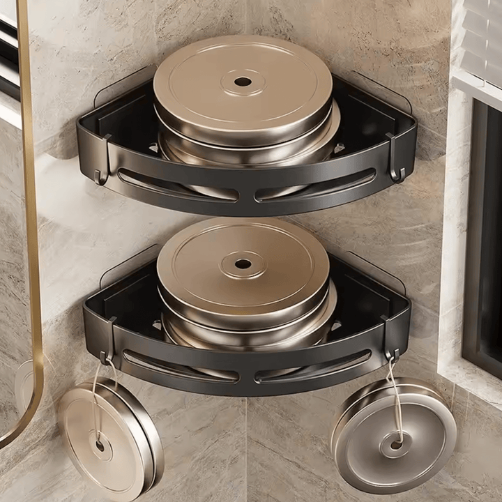 Milan – Duschregal Ohne Bohren für Ecke Badezimmer - Wandregal - Voldeva