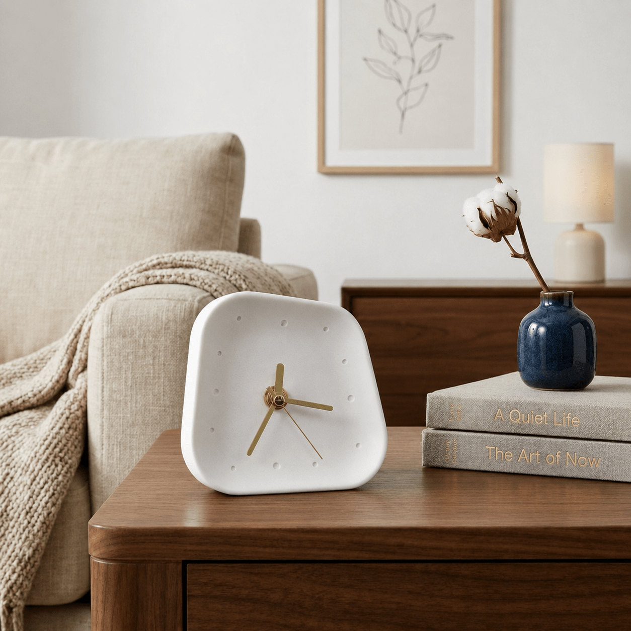 Minimalistisch Asymmetrisch Tischuhr - Desk Clocks - Weiß - Voldeva