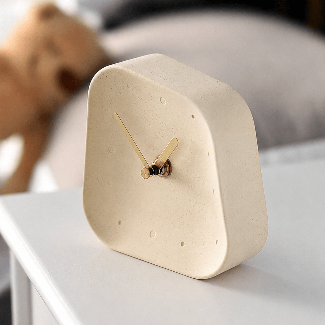 Minimalistisch Asymmetrisch Tischuhr - Desk Clocks - Creme - Voldeva