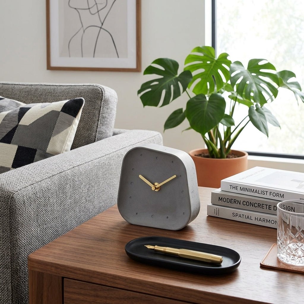 Minimalistisch Asymmetrisch Tischuhr - Uhr - Grau - Voldeva