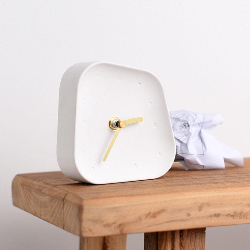 Minimalistisch Asymmetrisch Tischuhr - Uhr - Weiß - Voldeva