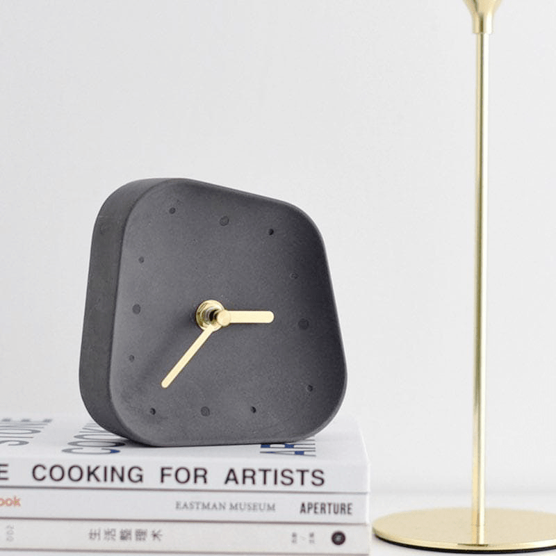Minimalistisch Asymmetrisch Tischuhr - Uhr - Dunkelgrau - Voldeva