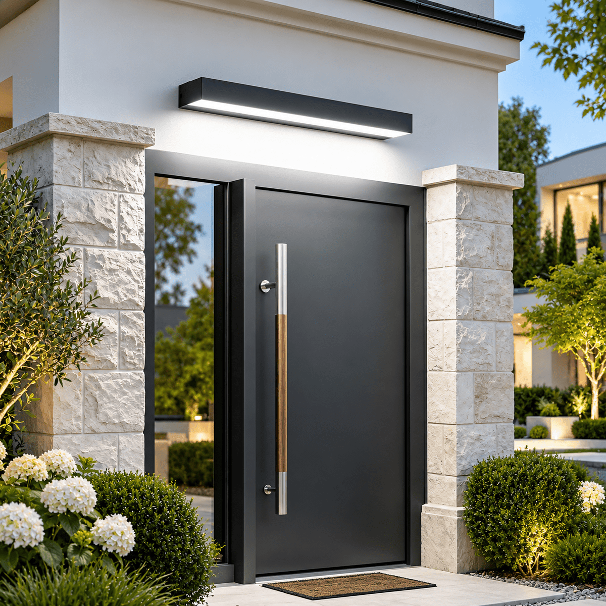 Minimalistische LED Wandleuchte für Hauseingang und Terrasse - Wall Light Fixtures - Weiß - Voldeva