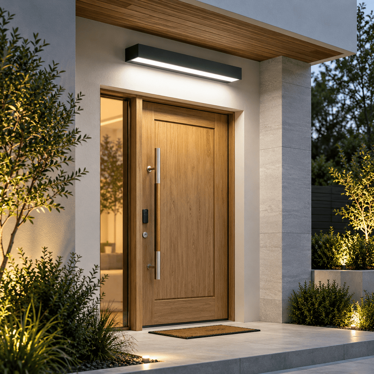 Minimalistische LED Wandleuchte für Hauseingang und Terrasse - Wall Light Fixtures - Weiß - Voldeva