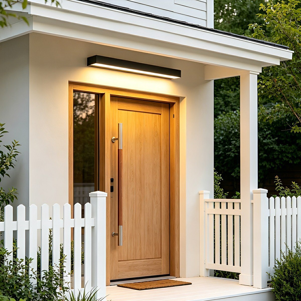 Minimalistische LED Wandleuchte für Hauseingang und Terrasse - Wall Light Fixtures - Weiß - Voldeva