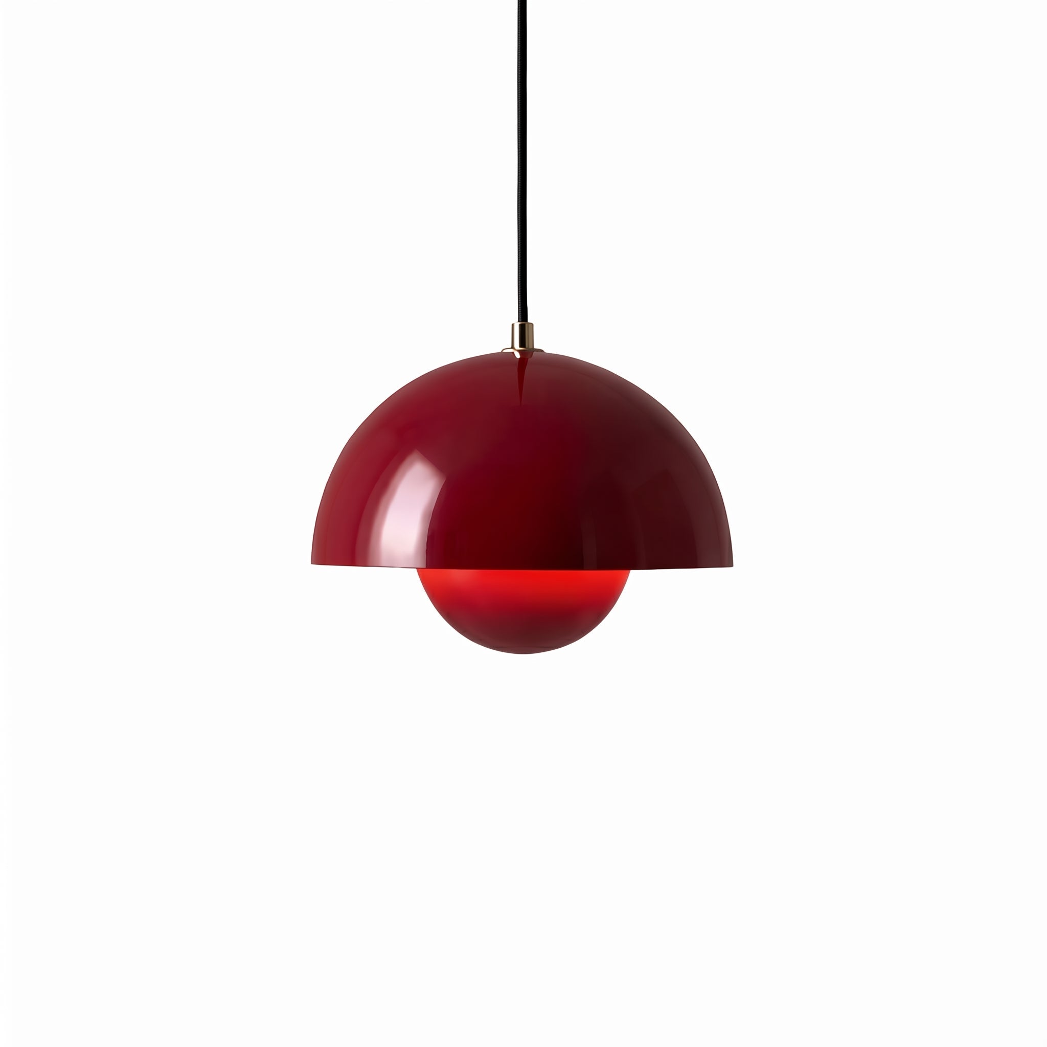 Minimalistische Pendelleuchte Halbkugel - Form - Pendelleuchte - Rot - Voldeva