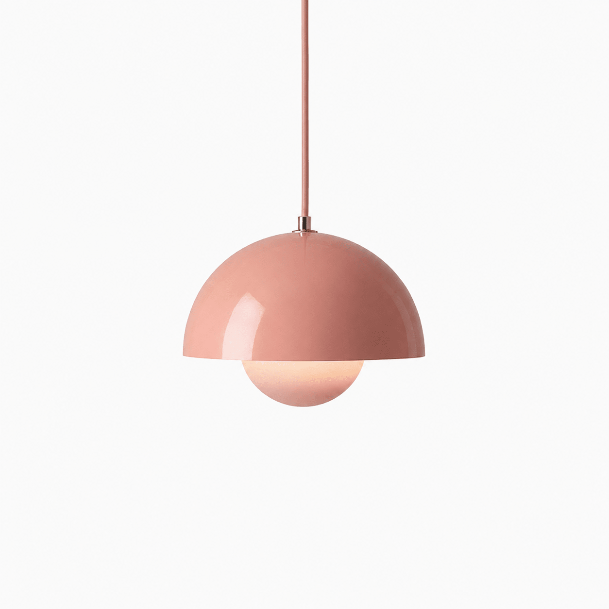 Minimalistische Pendelleuchte Halbkugel-Form - Pendelleuchte - Rosa - Voldeva