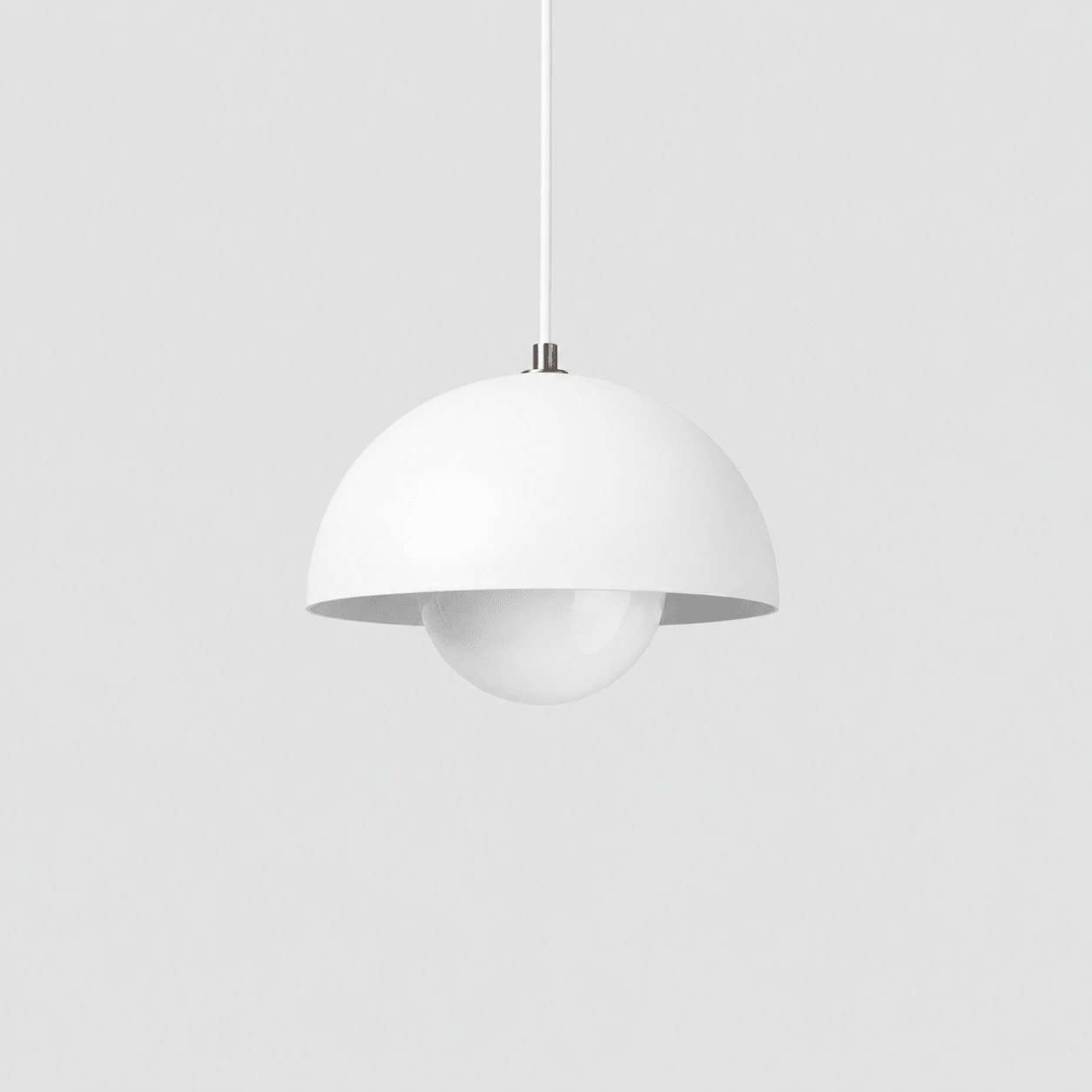 Minimalistische Pendelleuchte Halbkugel-Form - Pendelleuchte - Weiß - Voldeva