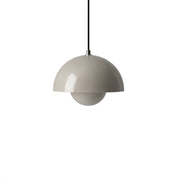 Minimalistische Pendelleuchte Halbkugel - Form - Pendelleuchte - Hellgrau - Voldeva